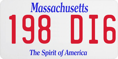 MA license plate 198DI6