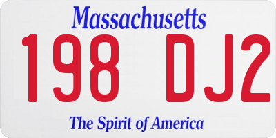 MA license plate 198DJ2