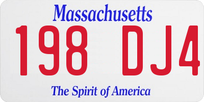 MA license plate 198DJ4