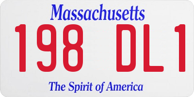 MA license plate 198DL1