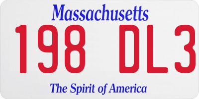 MA license plate 198DL3