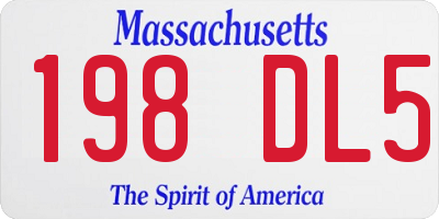 MA license plate 198DL5