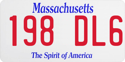 MA license plate 198DL6