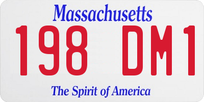 MA license plate 198DM1