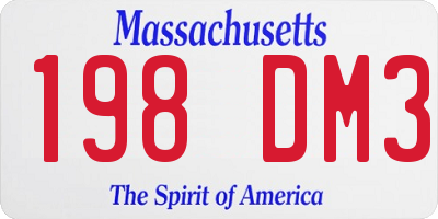 MA license plate 198DM3