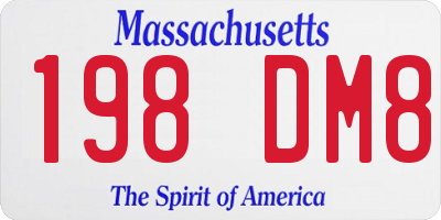 MA license plate 198DM8