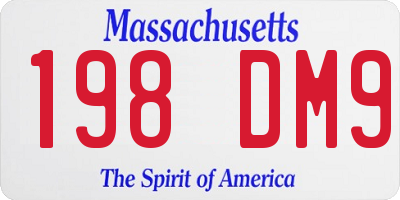 MA license plate 198DM9