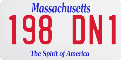 MA license plate 198DN1