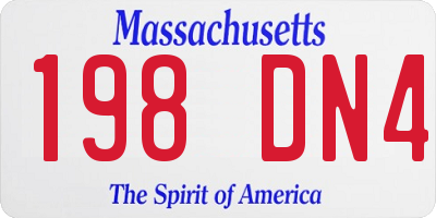 MA license plate 198DN4