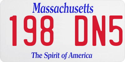 MA license plate 198DN5