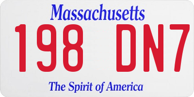 MA license plate 198DN7