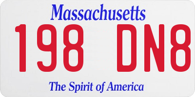 MA license plate 198DN8