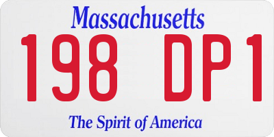 MA license plate 198DP1