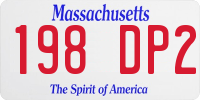 MA license plate 198DP2