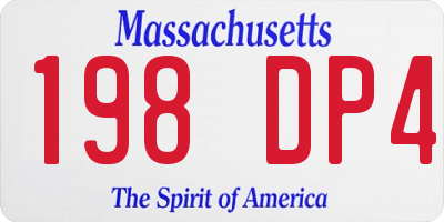 MA license plate 198DP4