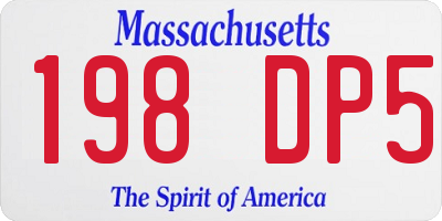 MA license plate 198DP5
