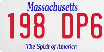 MA license plate 198DP6