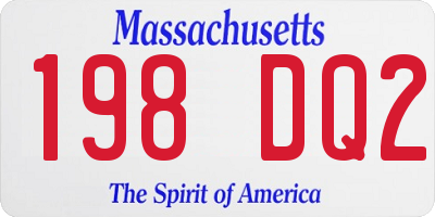 MA license plate 198DQ2
