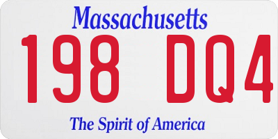 MA license plate 198DQ4