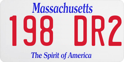 MA license plate 198DR2