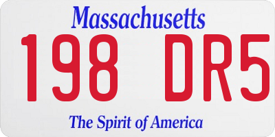 MA license plate 198DR5