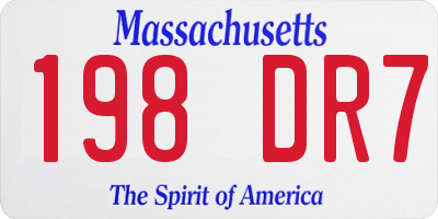 MA license plate 198DR7