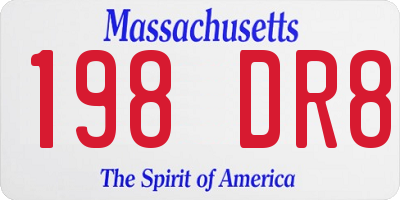 MA license plate 198DR8