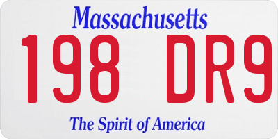 MA license plate 198DR9