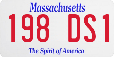 MA license plate 198DS1