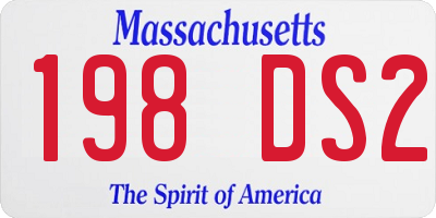 MA license plate 198DS2