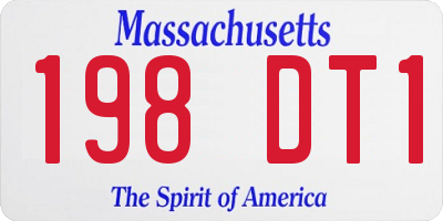 MA license plate 198DT1
