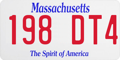 MA license plate 198DT4