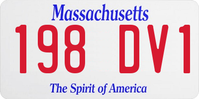 MA license plate 198DV1