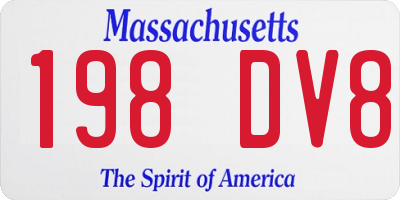 MA license plate 198DV8