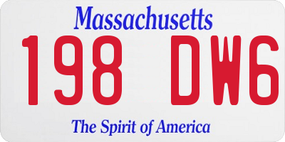 MA license plate 198DW6