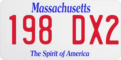 MA license plate 198DX2