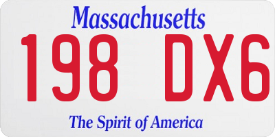 MA license plate 198DX6