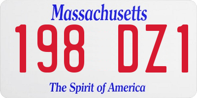 MA license plate 198DZ1