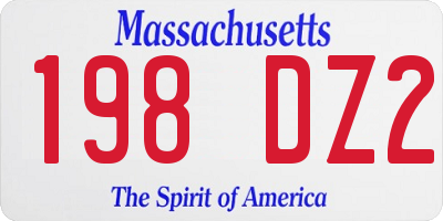 MA license plate 198DZ2