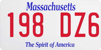 MA license plate 198DZ6