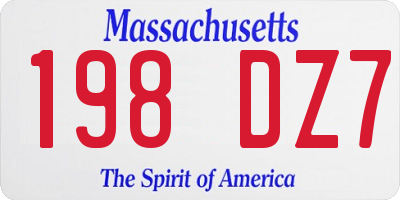 MA license plate 198DZ7