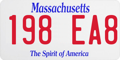 MA license plate 198EA8