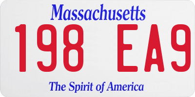 MA license plate 198EA9