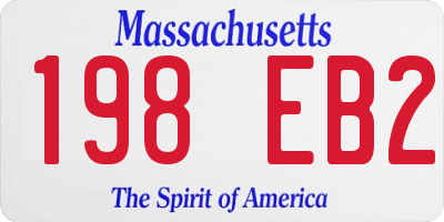 MA license plate 198EB2