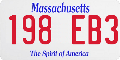 MA license plate 198EB3