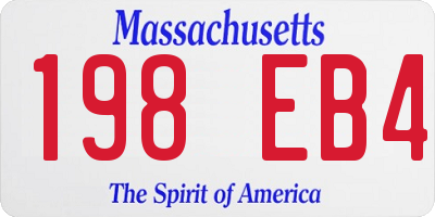 MA license plate 198EB4