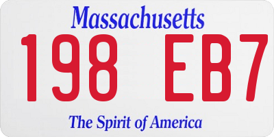MA license plate 198EB7