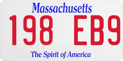 MA license plate 198EB9
