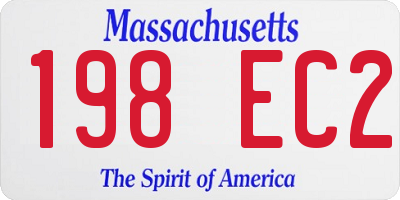 MA license plate 198EC2