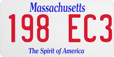 MA license plate 198EC3